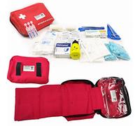 DEPALMERA Pharma✮ Botiquin de Primeros Auxilios Homologado, Bolso Neceser Extensible Rojo con dotación para Emergencia, Viaje y Acampada, Coche, Supervivencia, Excursión, Montaña, Senderismo