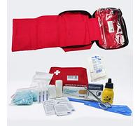 DEPALMERA Pharma✮ Botiquín Primeros Auxilios Neceser Extensible Completo Emergencia Homologado, Para Viaje y Acampada, Coche, Supervivencia, Excursión, Montaña, Senderismo, Aventura, Rojo.
