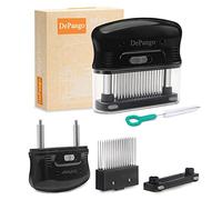 DePango Ablandador de Carne, Ablandador para carne manual, Meat Tenderizer con 48 Aguja para aAblandar Carne de Acero Inoxidable para Carne de res, pollo, cerdo, bistec y más, Medio