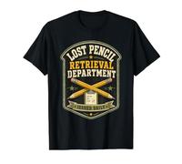Departamento de Recuperación de Lápiz Perdido Divertido Aula Profesora Camiseta gráfica económica, Hombre, Negro, L