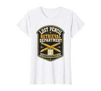 Departamento de Recuperación de Lápiz Perdido Divertido Aula Profesora Camiseta gráfica económica, Mujer, Blanco, L