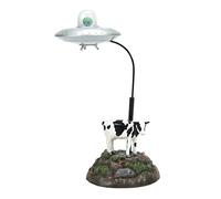 Department 56 Village Collection Accessories - Figura Animada de ovni y Vaca de Halloween Udderly Unbelievable, 9.4 Pulgadas, Multicolor