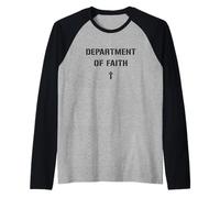 Department of Faith - Military Christian Cross of Jesus Camiseta Manga Raglan