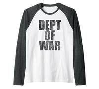 Department of War USA Grunge Camouflage Graphic Design Camiseta Manga Raglan