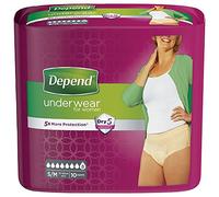 Depend Active Fit - Pañales para adultos para mujer, máxima absorción (embalaje puede variar) - tamaño mediano, 8 pantalones