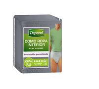 Depend Braguitas Absorbentes para Pérdidas de Orina, Absorción Normal, Color Gris, Talla S-M - 10 Unidades, 100, 10 unidad, 10