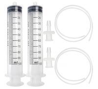 DEPEPE - Jeringa de plástico grande de 100 ml con 2 tubos de plástico de 120 cm y 2 conexiones de PSC Luer para laboratorios científicos, medición, riego, rellenado, filtrado, alimentación