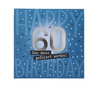 Depesche 0011694-010 - Tarjeta de felicitación para 60º cumpleaños (plegable, con música, elementos luminosos y un mensaje original, incluye sobre, formato 15,5 x 15,5 cm)