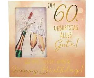 Depesche 11130-007 - Tarjeta plegable 3D con música y luz, tarjeta de felicitación de 60º cumpleaños, aprox. 15,5 x 15,5 cm, incluye sobre a juego, impresión interior y exterior
