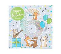 Depesche 11515-012 - Tarjeta de cumpleaños con número 6 (15,5 x 15,5 cm, con texto en el interior y sobre incluido), diseño de cumpleaños