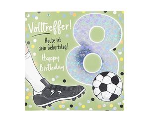 Depesche 11515-016 - Tarjeta numérica para cumpleaños número 8º (15,5 x 15,5 cm), diseño con texto en el interior