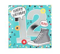 Depesche 11515-022 - Tarjeta de cumpleaños con número 12 (15,5 x 15,5 cm), diseño con texto en el interior