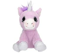 Depesche 11687 Ylvi Unicornio Morado con Crin arcoíris, Peluche de Aprox. 21 cm con Purpurina y Detalles Plateados, Multicolor, One Size