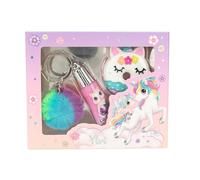 Depesche 11712 Ylvi-Set Labios con diseño de Unicornio para niños, 2 Brillos con Fragancia afrutada, Incluye Colgante, Multicolor (0011712)