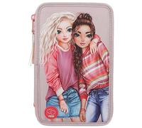 Depesche 11753 TOPModel Best Friends - Estuche Relleno de 3 Compartimentos con LED, Estuche con lápices de Colores, Regla, Tijeras, etc.