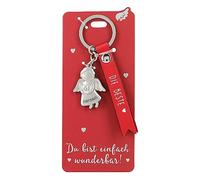 Depesche 11770-002 - Llavero de ángel de la Guarda de Metal, Amuleto de la Suerte con Mensaje de Amor y Correa de Piel sintética