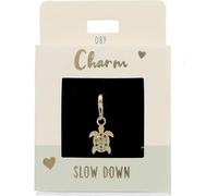 Depesche 11785-089 Charms Exprésate-Colgante para Collares y Pulseras, Tortuga, Dorado, como pequeño Regalo, Multicolor, Normal