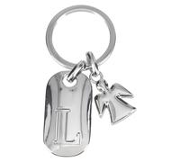 Depesche Depesche-11800-013 11800-013 Llavero de Plata con Letra L y ángel de la Guarda, aleación de cinc, Incluye Funda de Terciopelo de Color, Multicolor, Talla única