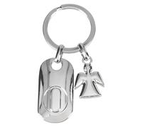 Depesche 11800-018 Llavero de Plata con Letra O y ángel de la Guarda, aleación de cinc, Incl. Funda de Terciopelo de Color