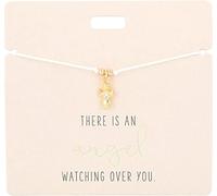 Depesche 11837-007 11837-007 - Pulsera en color blanco There is an Angle Watching Over You con colgante dorado y perla decorativa, longitud variable portátil, ideal como regalo