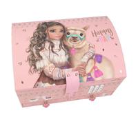 Depesche 11900 TOPModel Cosy-Pequeño Rosa, con Motivo de Alpaca y Modelo, se Abre código Sonido, joyero Espejo Tapa abatible, Multicolor