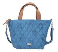 Depesche 12024 Miss Melody Blue Quilt - Mini shopper con diseño de caballo y detalle de costura acolchada, bolso azul pálido con correa ajustable