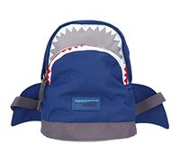 Depesche 12042 Dino World Underwater - Mochila de Tiburón para Niños En Azul Oscuro y Gris con Aletas y Cara de Tiburón con Ojos, Boca y Dientes, Bolsa con Correas Ajustables