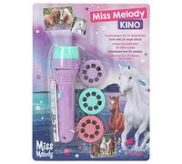 Depesche 12058 Miss Melody - Linterna para Niños con 3 Proyectores Intercambiables y 8 Motivos de Caballos Cada Uno, Iluminador Móvil para Murales Incl. Pilas