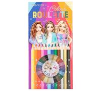 Depesche - Juego de colorear TOPModel 12103, 12 ceras finas y ruleta con bola, multicolor