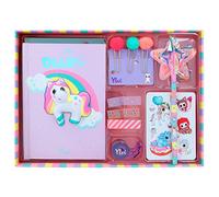 Depesche 12111 Ylvi CREA Set de Manualidades con diseño de Unicornio, para Crear un Diario, Que Incluye Pegatinas, washi Tape y Mucho más, Multicolor