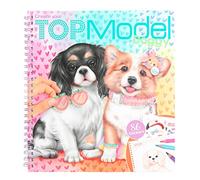 Depesche 12164 TOPModel CREA 40 Motivos para Crear simpáticos Perritos, Libro de Colorear con Hoja Pegatinas, Multicolor