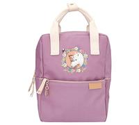 Depesche 12165 Miss Melody Farm House - Mochila infantil en color lila con diseño de caballo y bolsa de bordado floral con correas ajustables y colgante, color morado, Purple, Bonita
