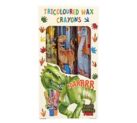 Depesche 12175 Dino World Mini Dino - Set tricolor de ceras para niños, 3 ceras multicolores para colorear y pintar
