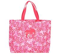 Depesche 12234 TOPModel One Love-Bolso Tote Rosa y Rojo con Corazones, Shopper con Bolsillo Interior, Multicolor, ca. 29 x 41 x 13 cm