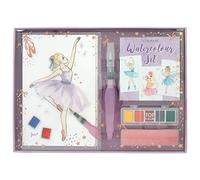 Depesche 12248 TOPModel Ballet-Estuche 20 Hojas de Plantillas Motivos en Papel, Set Creativa con 5 Pinturas para Acuarela, Plástico, Multicolor, One Size