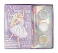 Depesche 12322 TOPModel Ballet - Set de Tatuajes de Purpurina para niños con 42 Tatuajes Adhesivos, 1 Pincel y 3 Polvos de Purpurina en Plateado, Blanco y Dorado