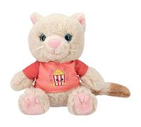 Depesche 12358 TOPModel Cutie Star - Gato de Peluche Ginger con Pelaje Supersuave, Aprox. 18 cm de Altura de Peluche con Ojos de botón Oscuros y Camiseta