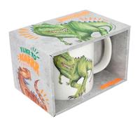 Depesche 12375 Dino World-Taza T-Rex con asa, de Porcelana, Aprox. 250 ml, con Motivo de Dinosaurio en Relieve, Multicolor