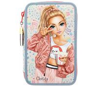 Depesche 12383 TOPModel Cutie Star - Estuche con 3 Compartimentos con diseño de Modelo y Estampado de Estrellas, Estuche con lápices de Colores, Tijeras, Regla, etc.