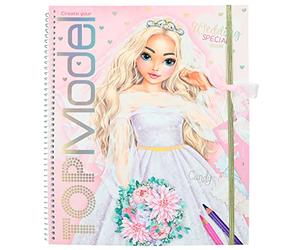 Depesche 12393 Create Your TOPModel Wedding Special - Libro de Pegatinas con 60 páginas para diseñar Bonitos Conjuntos, Incluye Hoja Pegatinas, Plantilla y muestras Tela