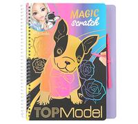 Depesche 12410 TOPModel-Libro mágico 20 páginas de Motivos, cuadernillo con Degradado Colores y rotulador para rascar, Papel, Multicolor, One Size