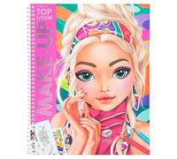 Depesche 12415 Create Your TOPModel - Make-Up Colouring Book, Libro para Colorear Incl. Pegatinas, 20 páginas con Caras preimpresas para Colorear y Pintar