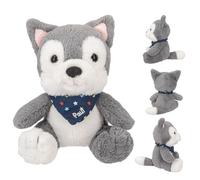 Depesche Wolf 12455 Snukis Lobo Paul con Suave Pelaje en Gris y Blanco, Aprox. 18 cm de Alto Peluche con Bufanda, Multicolor (0012455)