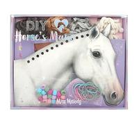 Depesche 12484 Miss Melody - Set de Bricolaje para trenzar crines de Caballo, Incluye 8 Cajas de cartón con Forma de Cabeza de Caballo, 4 Hilos de Lana y Gomas elásticas y Clips de Colores