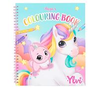 Depesche 12492 Ylvi - Libro para Colorear con 40 páginas para diseñar Motivos de Unicornios, Hoja de Adhesivos y decoración de Lentejuelas
