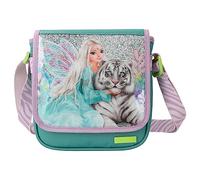 Depesche 12496 TOPModel Fantasy Tiger - Bolso Bandolera en Lavanda y petróleo, Bolso pequeño con Cremallera y Bandolera Ajustable