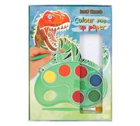 Depesche 12517 Dino World - Colour me up Paper, papel de acuarela con 10 motivos para colorear, incl. pincel y acuarelas