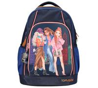 Depesche 12565 TOPModel City Girls Azul Oscuro con Motivo Modelo, Mochila Escolar Correas Ajustables y Colgante, Multicolor