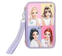 Depesche 12591 TOPModel Snap Shots - Estuche de 3 compartimentos con bonitos detalles bordados, portalápices lápices colores, regla, tijeras y mucho más.