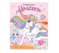 Depesche 12604 Ylvi CREA tu Unicornio - Libro para Colorear con 40 páginas para diseñar Motivos de Unicornios, Coloridas Plantillas para Colorear y una Doble página de Pegatinas